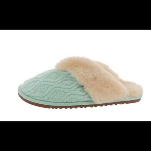 Lamo Caroline Knit Scuff Slippers in Mint - US Size 5 NIB - Picture 3 of 12